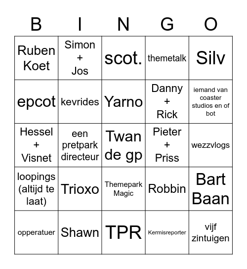 wie komt kondaaaa THOOSIE EDITIE Bingo Card