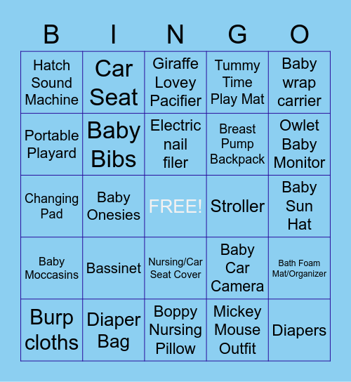 𝔹𝕚𝕒𝕟𝕔𝕒 + 𝔼𝕕𝕨𝕚𝕟𝕘'𝕤 𝔹𝕒𝕓𝕪 𝕊𝕙𝕠𝕨𝕖𝕣 𝔹𝕚𝕟𝕘𝕠! Bingo Card