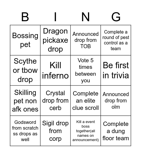 Simplicity Bingo Card Bingo Card