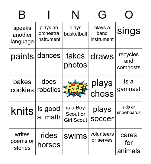 FIND SOMEONE WHO... Bingo Card