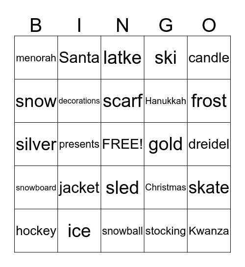 WINTER Bingo Card