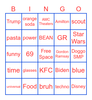 Midway Mania Bingo Card