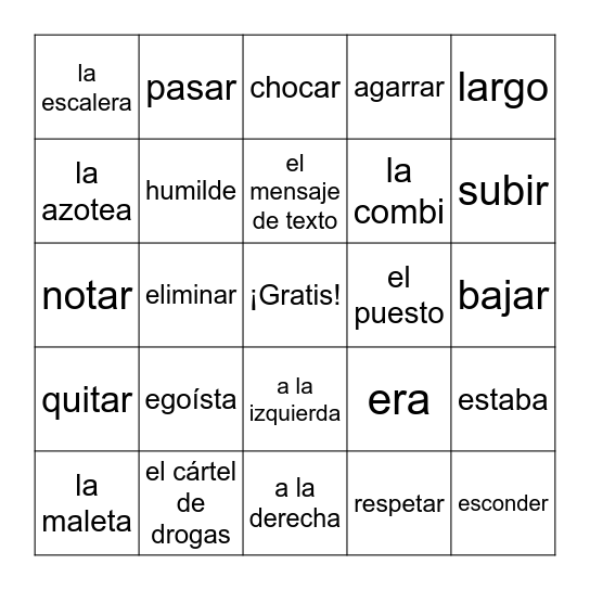 Fiesta Fatal Bingo Card