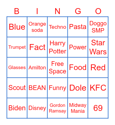 Midway Mania Bingo Card
