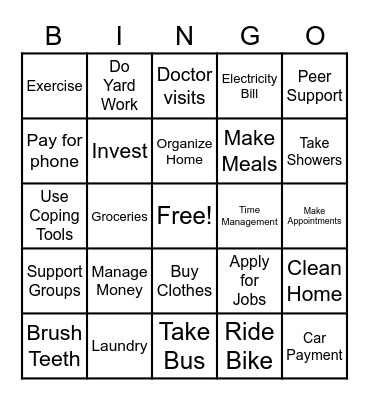 DIY LIVING Bingo Card