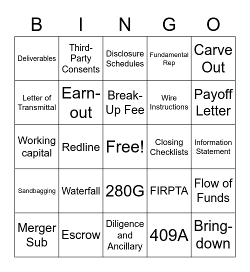 Women in Corporate Transactions Bingo Card