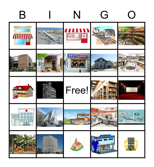 Les bâtiments Bingo Card