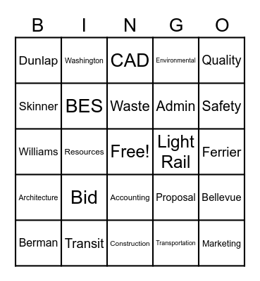 HDR BINGO Card