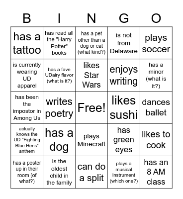 PACCT & Mosaic Bingo Event! Bingo Card