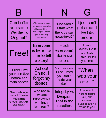 BINGO TIME! Bingo Card