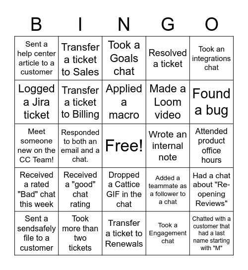 Lattice Does Customer Care Day Bingo Card