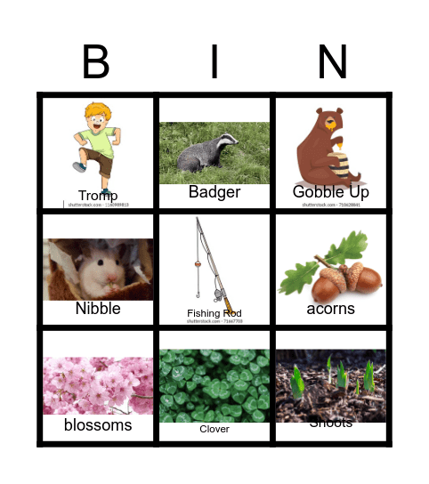 Bear Wants More Vocabulary Bingo Card