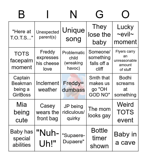 T.O.T.S. Bingo Card