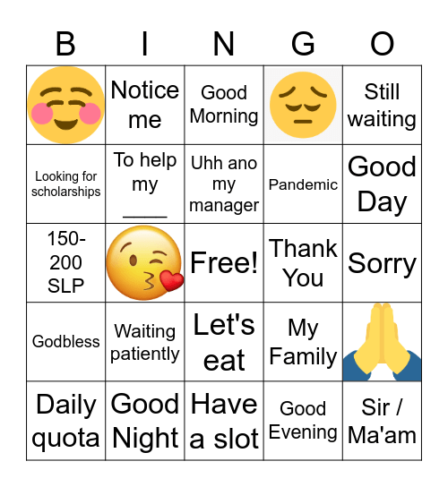 Axie Infinity Scholarships Bingo Card