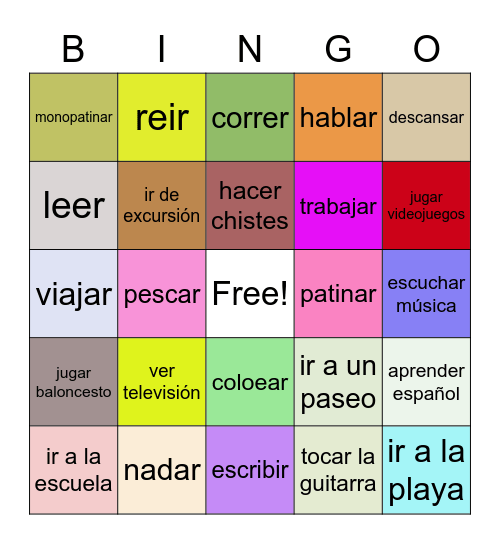 Me gusta/No me gusta Bingo Card