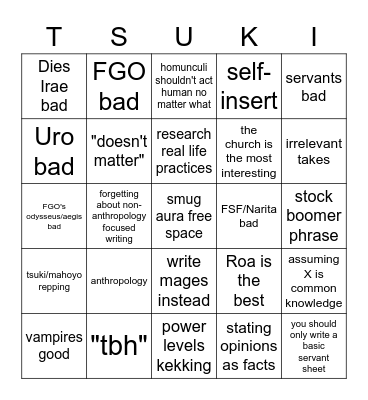 Yukitama/Snouwu Bingo Card