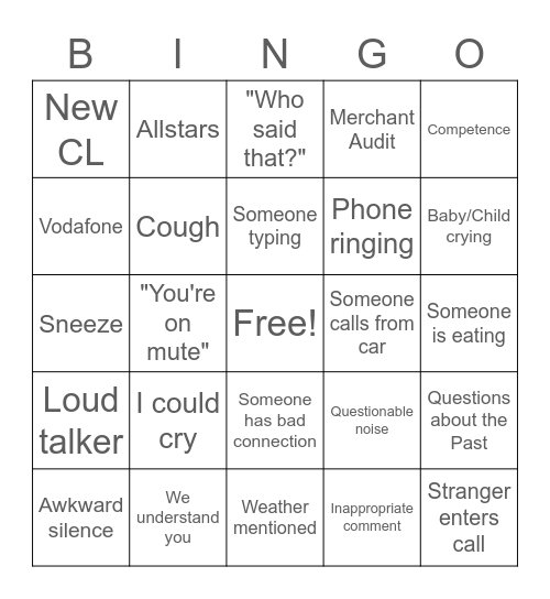 Manni's Farewell Bingo Card