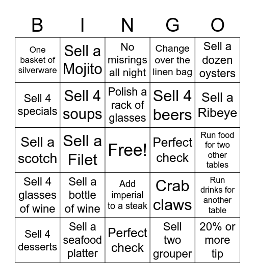 Server Bingo Card