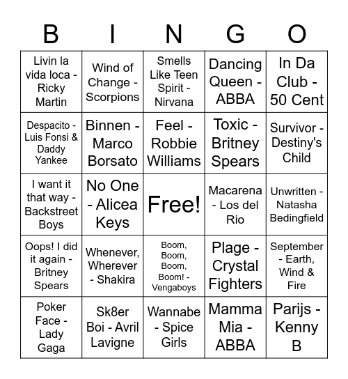 1 seconde bingo (2) Bingo Card