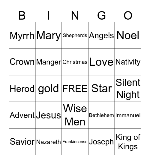 Christmas Bingo Card