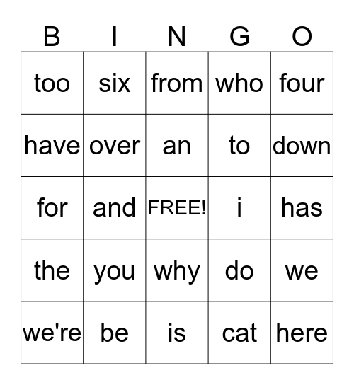 Lily Wynn's Bingo Card Bingo Card