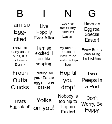 Hoppy Easter Disco Bingo!!! Bingo Card