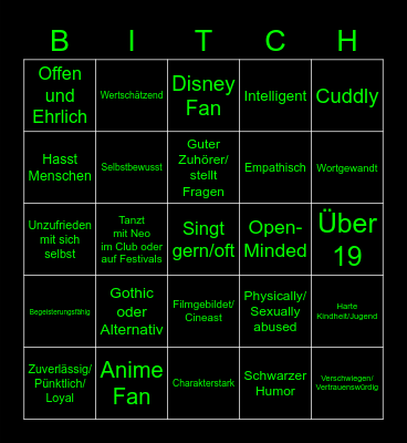 Neo's Friend BINGO Card