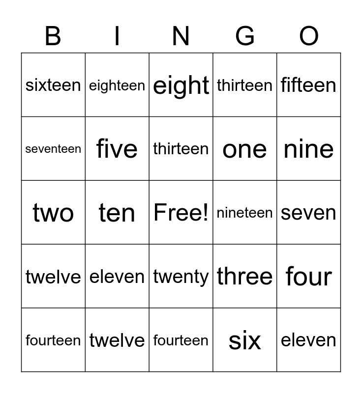 numbers-11-20-bingo-card