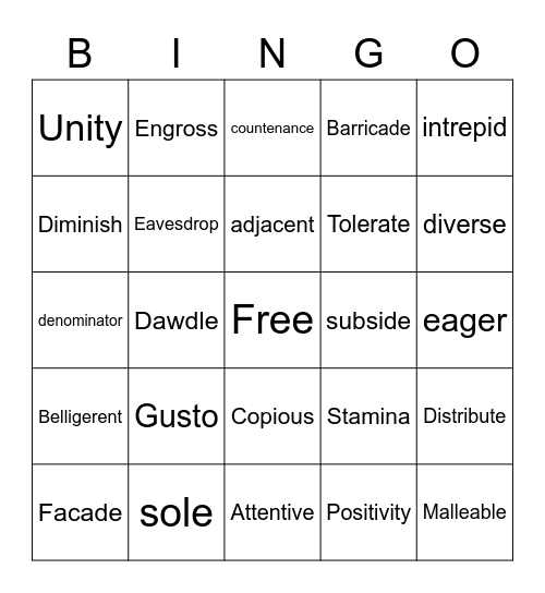 PRIDE Word of the Day BINGO 3 Bingo Card