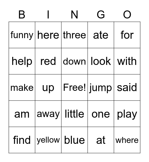 Literacy Group Bingo Card
