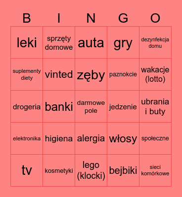 bingo reklamowe Bingo Card