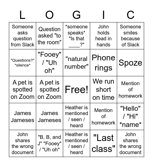 Covid Cohort Survived Logic Bingo Card