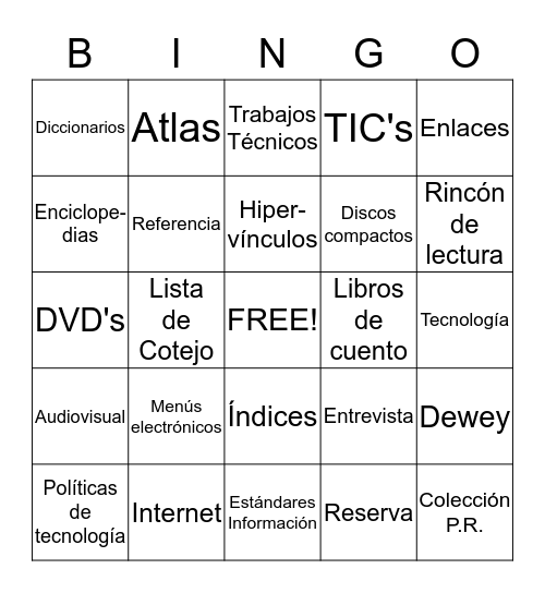 Destrezas de Información Bingo Card
