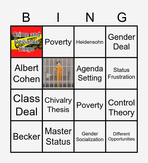 Crime and Deviance Bingo Card