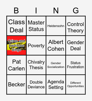 Crime and Deviance Bingo Card