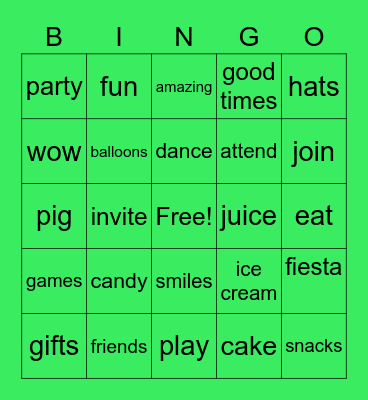 Party! Bingo Card