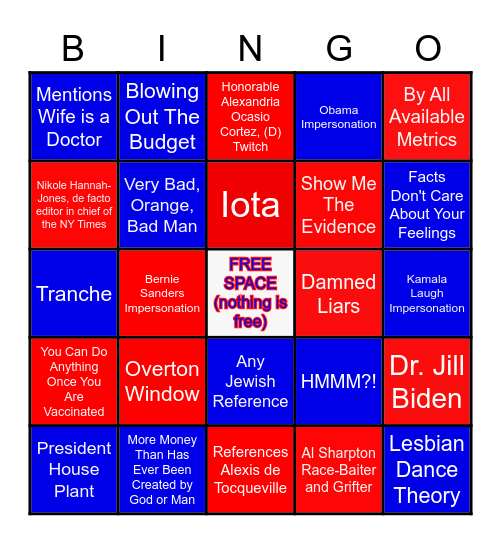 Ben Shapiro Bingo Card