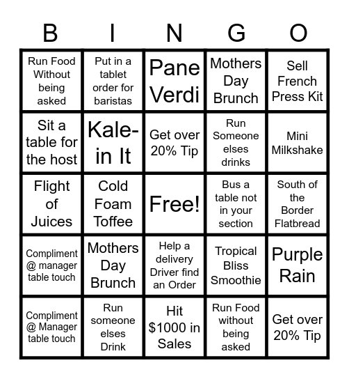 Mother's Day Bingo Card