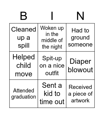 Mother's Day Bingo Card