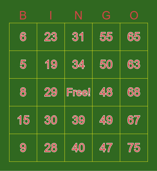 BINGO Cinco de Mayo Bingo Card