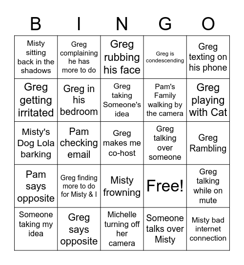 Work Bingo Card