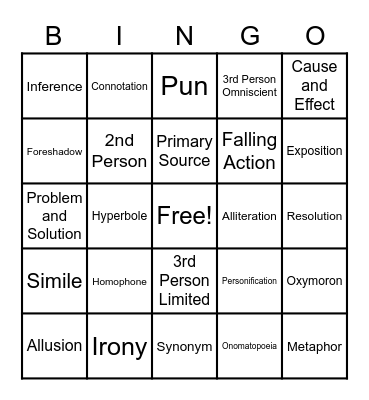 EOY Reading Bingo Card