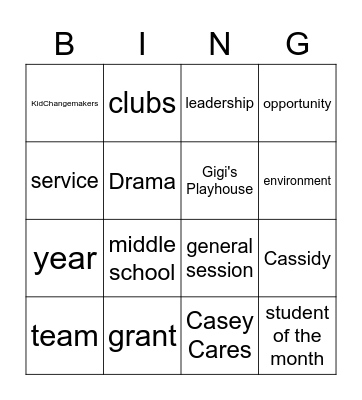 May Leadership Bingo Card