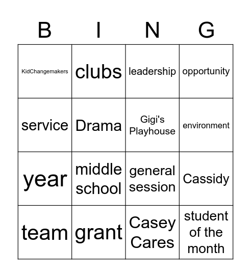 May Leadership Bingo Card