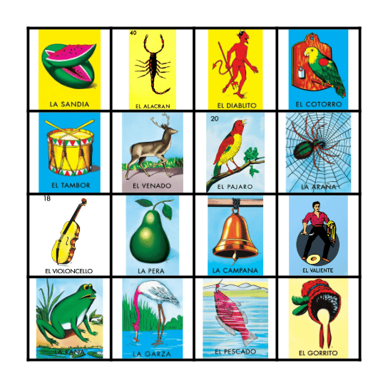 Bingo Loteria Bingo Card