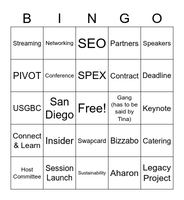 Greenbuild Bingo Card