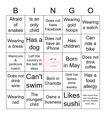 Find someone who... Bingo Card