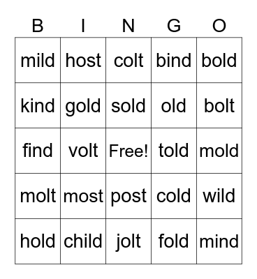WRS Step 2.3 Bingo Card