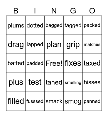 SIPPS Ex Lesson 4 Dec Bingo Card