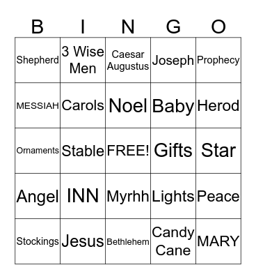 Christmas Bingo Card